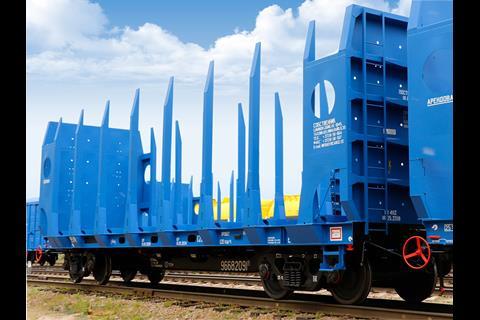 United Wagon Co’s TikhvinSpetsMash factory has supplied 162 Type 13-6852-02 timber wagons to Estonian freight operator Operail’s wagon leasing subsidiary WagonPro.